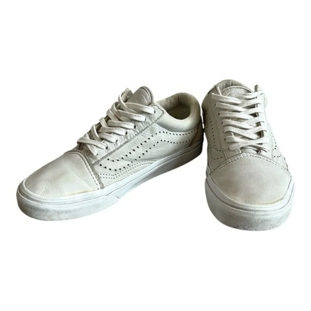VANS Old Skool Reissue White Leather Sneakers Sport Skateboarding Sneakers Shoes